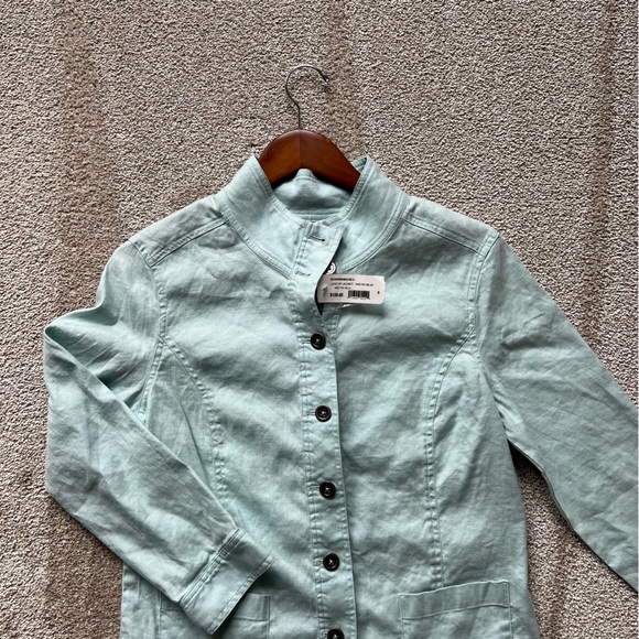 Bella Colori Cream Lightweight Utility Jacket. Size Small. Linen $158 - Picture 2 of 6